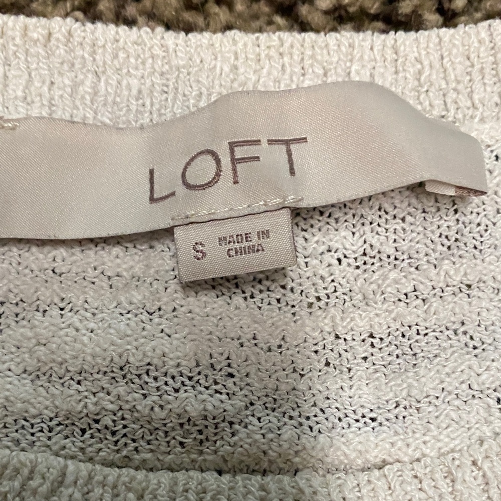 LOFT Cream Knit Sweater - Picture 2 of 6